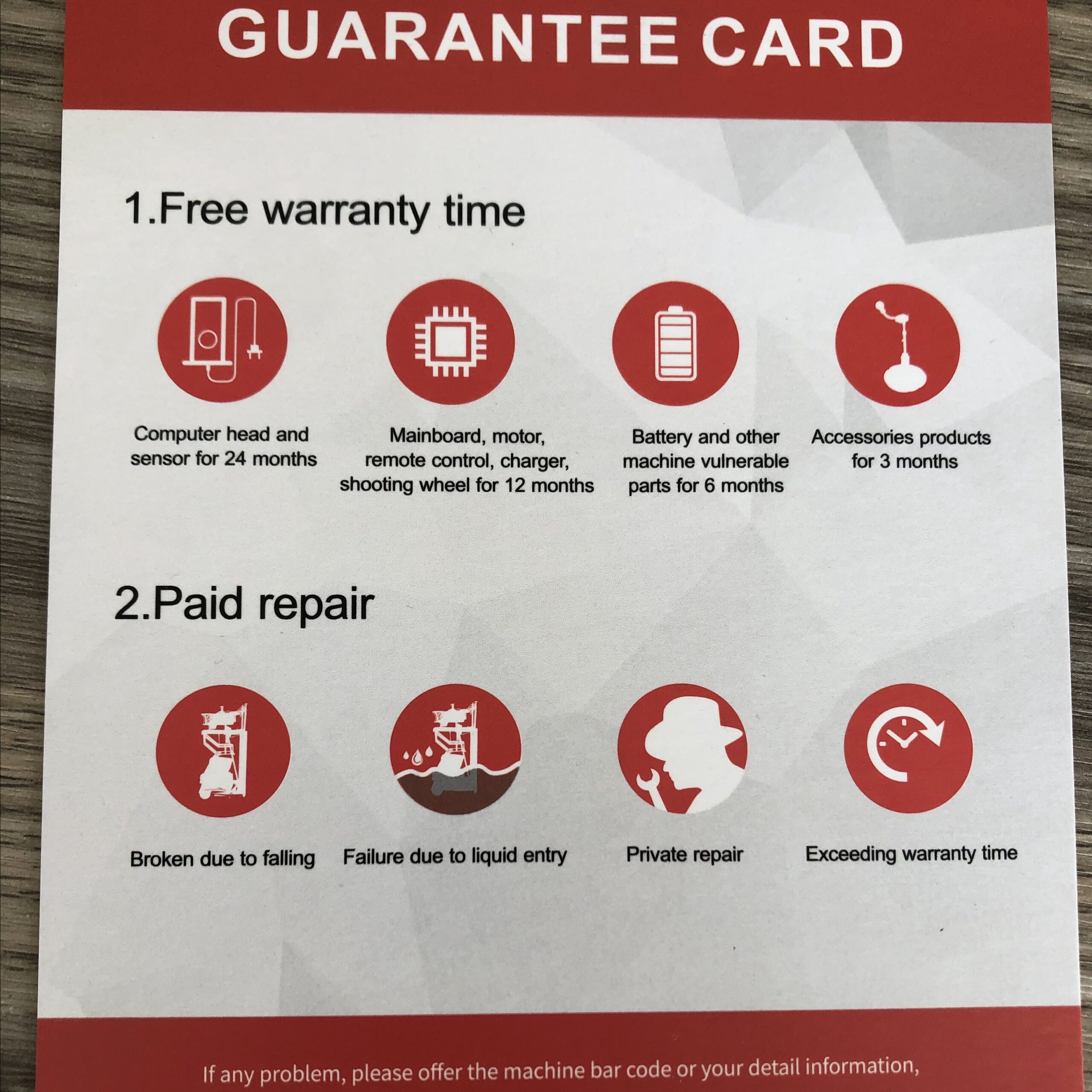 2-Year Warranty Card