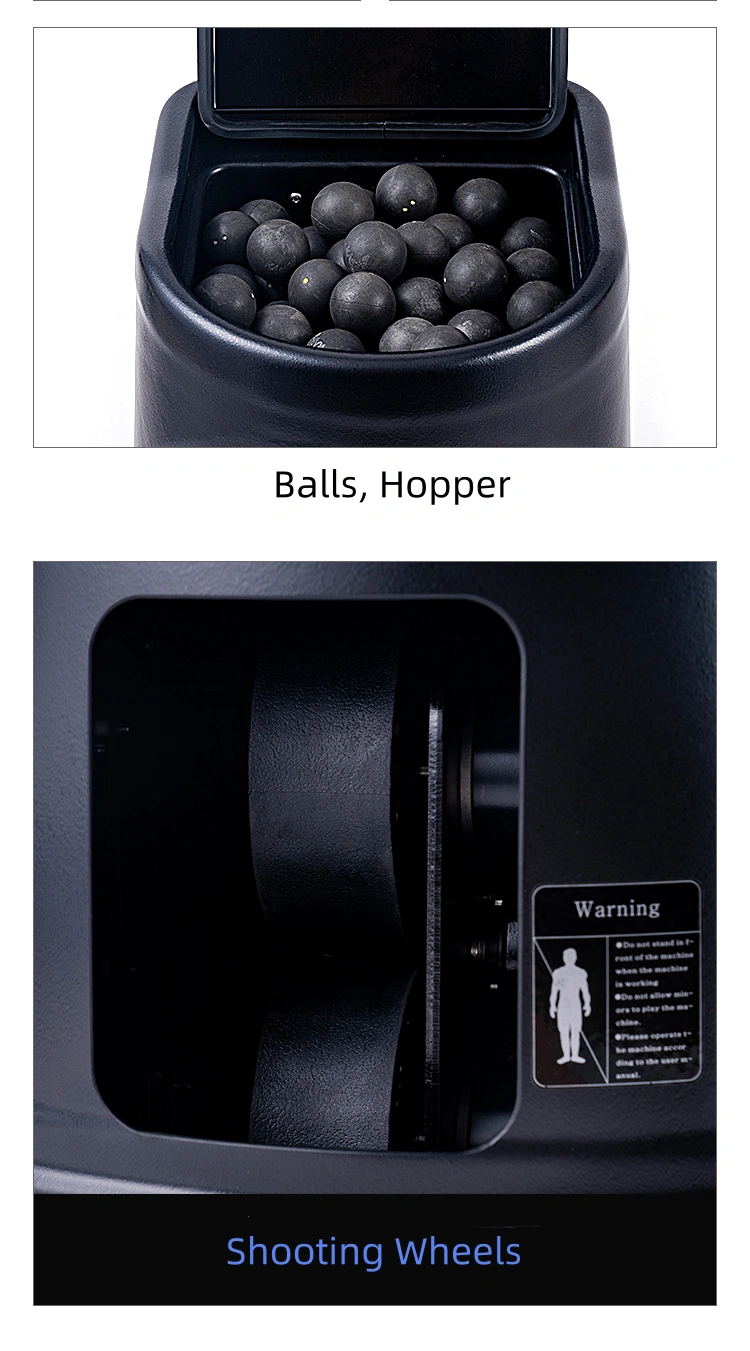 VEKEDA S336A front view for squash ball machine comparison